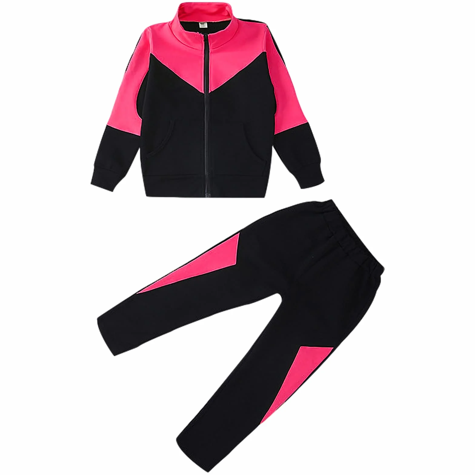 amropi Completo da Tuta Ragazze Felpa a Maniche Lunghe e Jogging Pantaloni Sportiva Set per 3-10 Anni