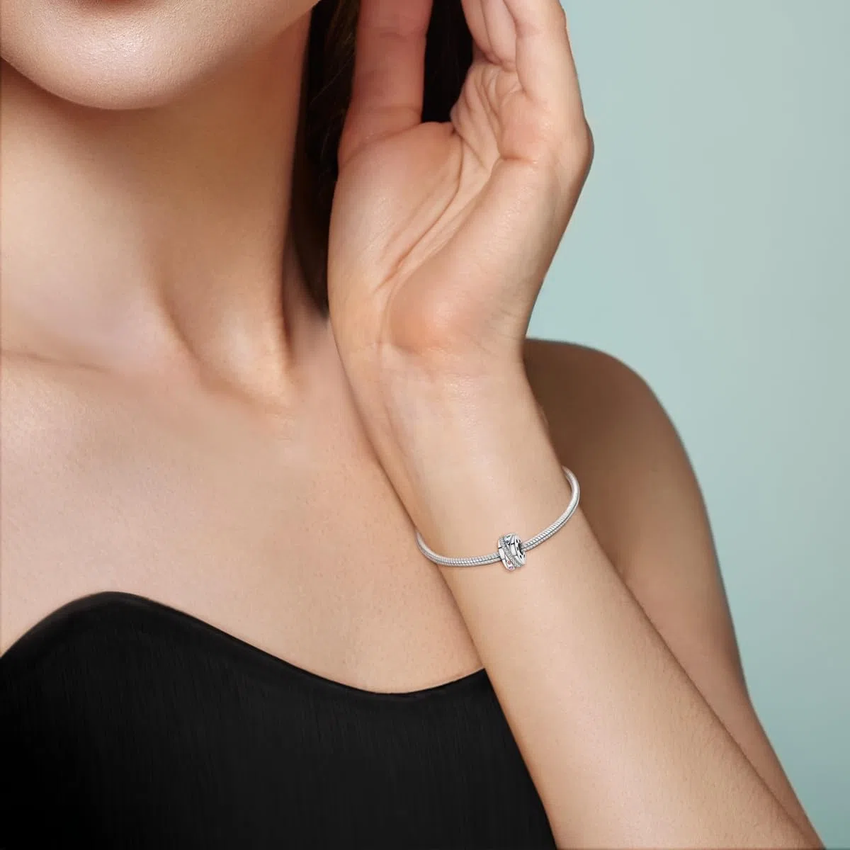 Hapour Clip Distanziatore Charm per Bracciale Clip Lock Stopper Bead Distanziatore DIY Fit Bracciale Serpente Europeo Apribile 925 Sterling Silver Beads Gioielli Regalo per le Donne Ragazze