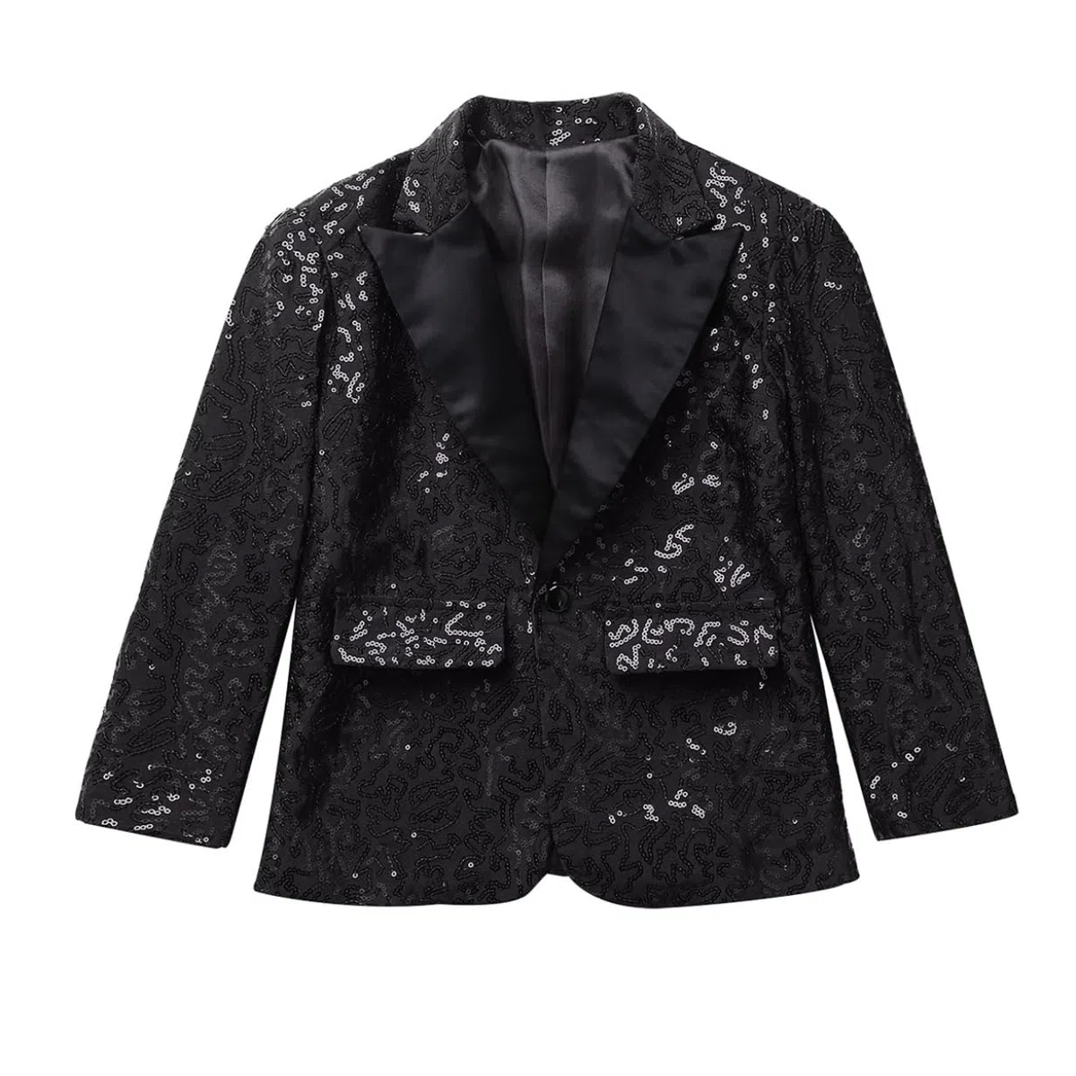 Freebily Blazer Bambini e Ragazzi Giacca con Paillettes Slim Fit Capotto Tuxedo Giacche Eleganti Vestiti da Cerimonia Nuziale Blazer Smoking Battesimo Matrimonio, 6-16 Anni