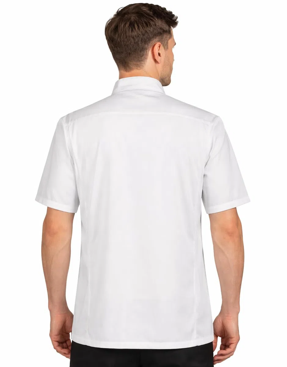 PALLTEX Nori SS Giacca Cuoco Uomo e Donna Unisex con i Bottoni Automatici Giacca da Cuoco Ristorante Divisa da Cuoco a Maniche Corte