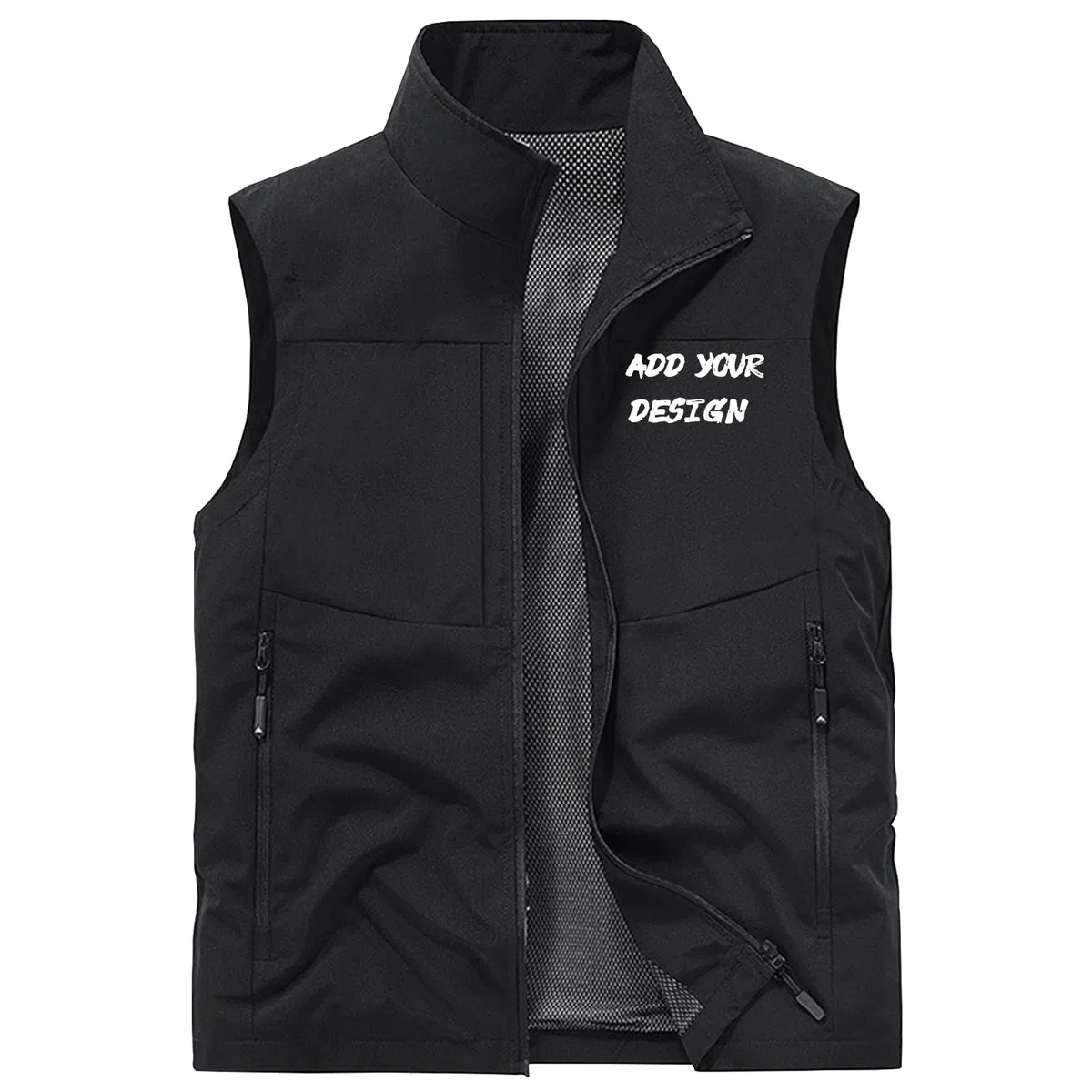 Gilet da uomo personalizzabili Gilet casual ad asciugatura rapida senza maniche con stampa logo gilet sportivo leggero con tasche multiple