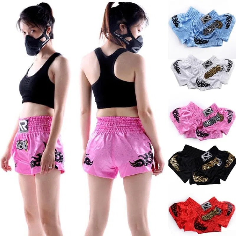 Anotherboxer - Pantaloncini da boxe traspiranti per MMA, da donna, con design elastico