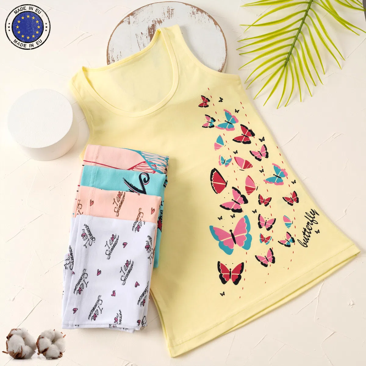 LOREZA ® 5 Cannottiera da Bambina in Cotone Canotta Intima Vari Disegni Intimo 2-15 Anni