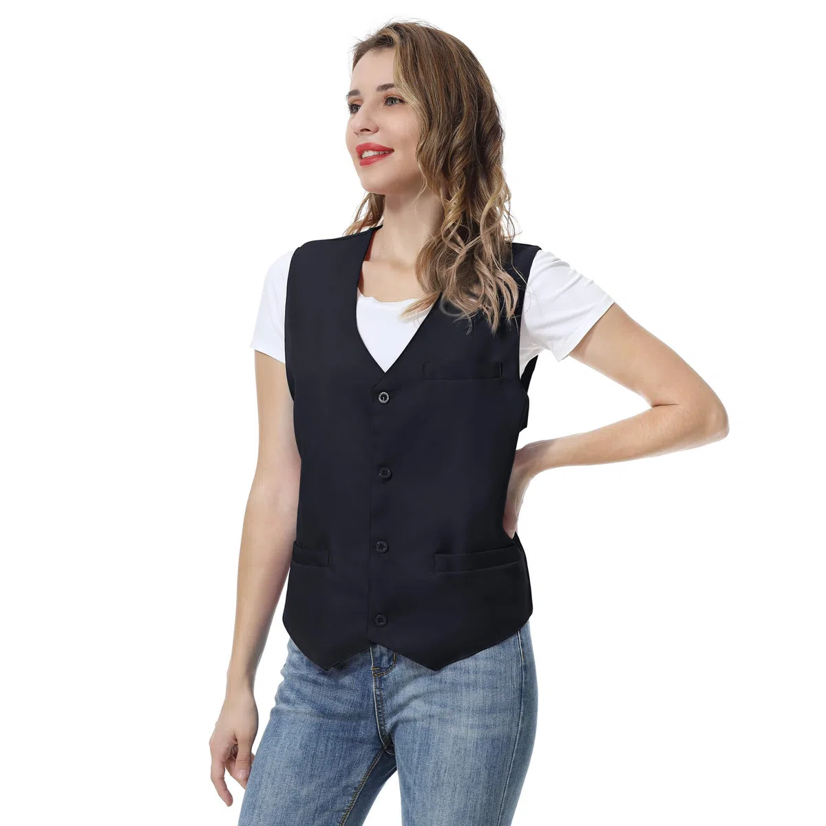 Top Tie Gilet unisex con bottoni Abbigliamento da lavoro Gilet uniforme