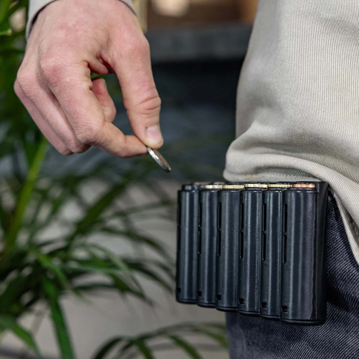 HMF Portafoglio da cameriere con cintura regolabile, borsa da cameriere con cambiamonete in euro | 20,5 x 10 x 6,5 cm | Nero