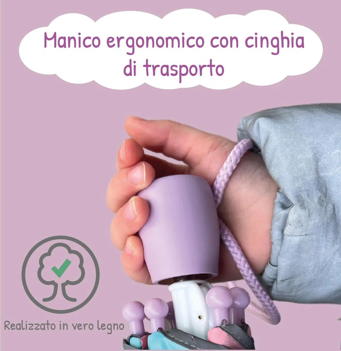 HECKBO Magic Ombrello per bambini - motivi diversi - cambia colore in caso di pioggia - ombrello pieghevole: si adatta a qualsiasi zaino scolastico