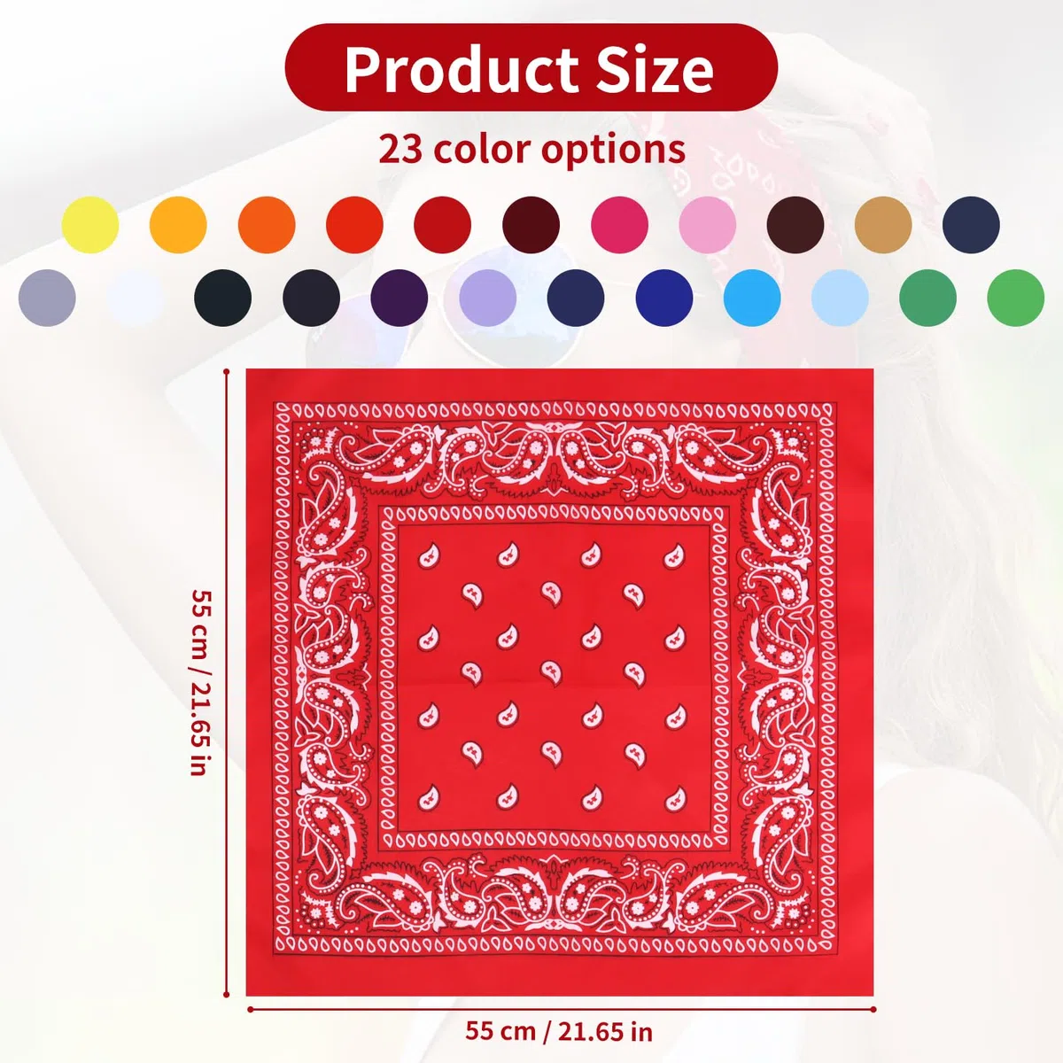 23 Pezzi Bandana Cotone 54x54cm – Bandane Colorate per Donna Uomo Bambina Bambino, Foulard Mare Capelli, Bandana Rossa Blu Rosa Unisex