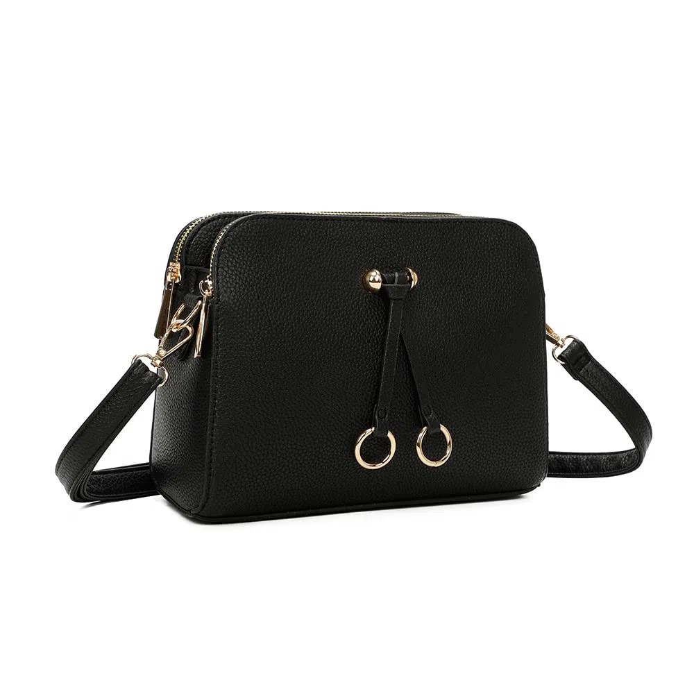ELIOX Borsa a Tracolla Donna Piccola con 3 Scomparti Capienti - Borsa Mano PU Pelle Sintetica - Borsetta Moda Borse Spalla- Crossbody Bag
