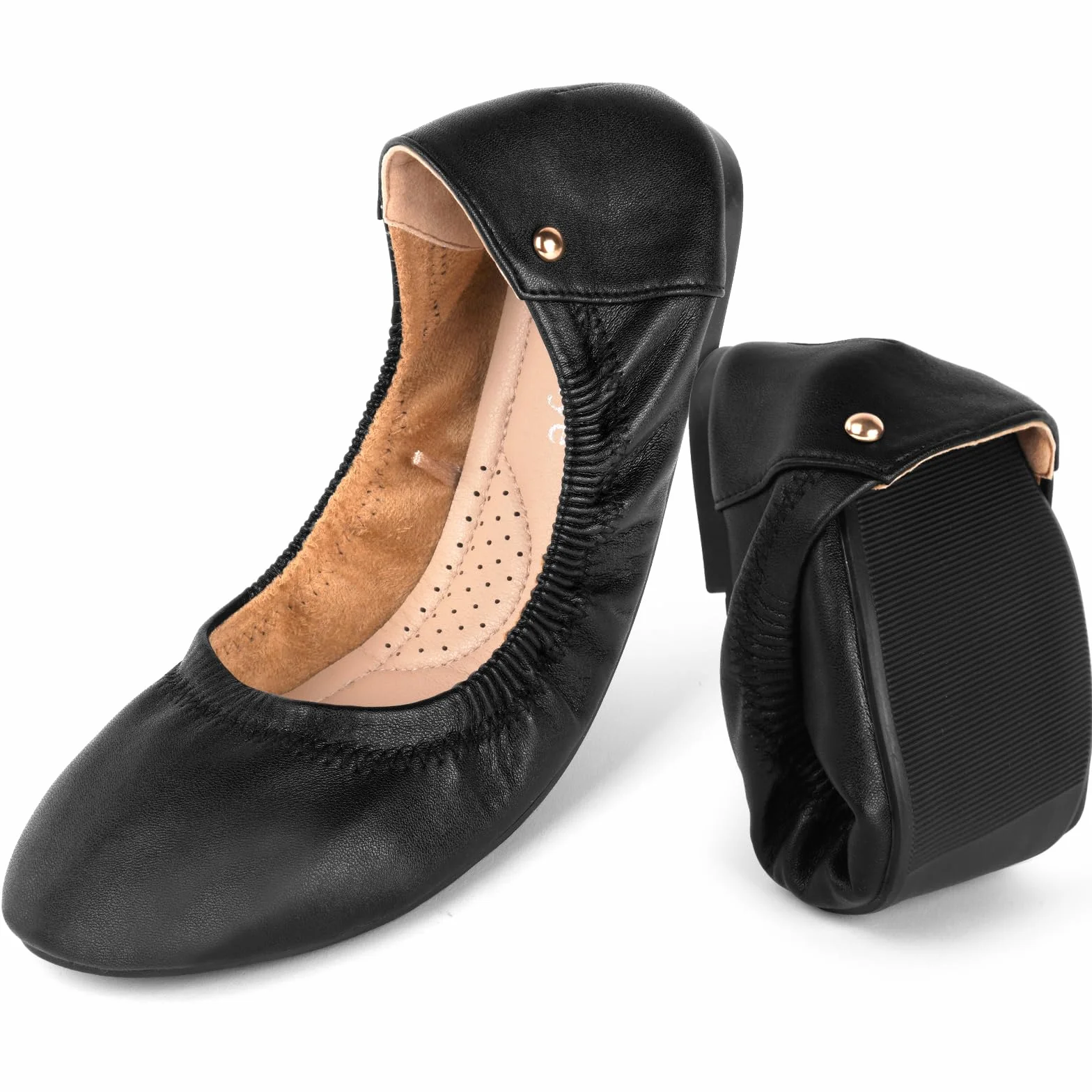 OFFCUP Ballerine Donna, Ballerine Scarpe Basse, Ballerine Scarpe Basse Classiche, Scarpe da Ballo da Donna in Vera Pelle, Scarpe Pieghevoli, comode, semplici, Versatili e alla Moda