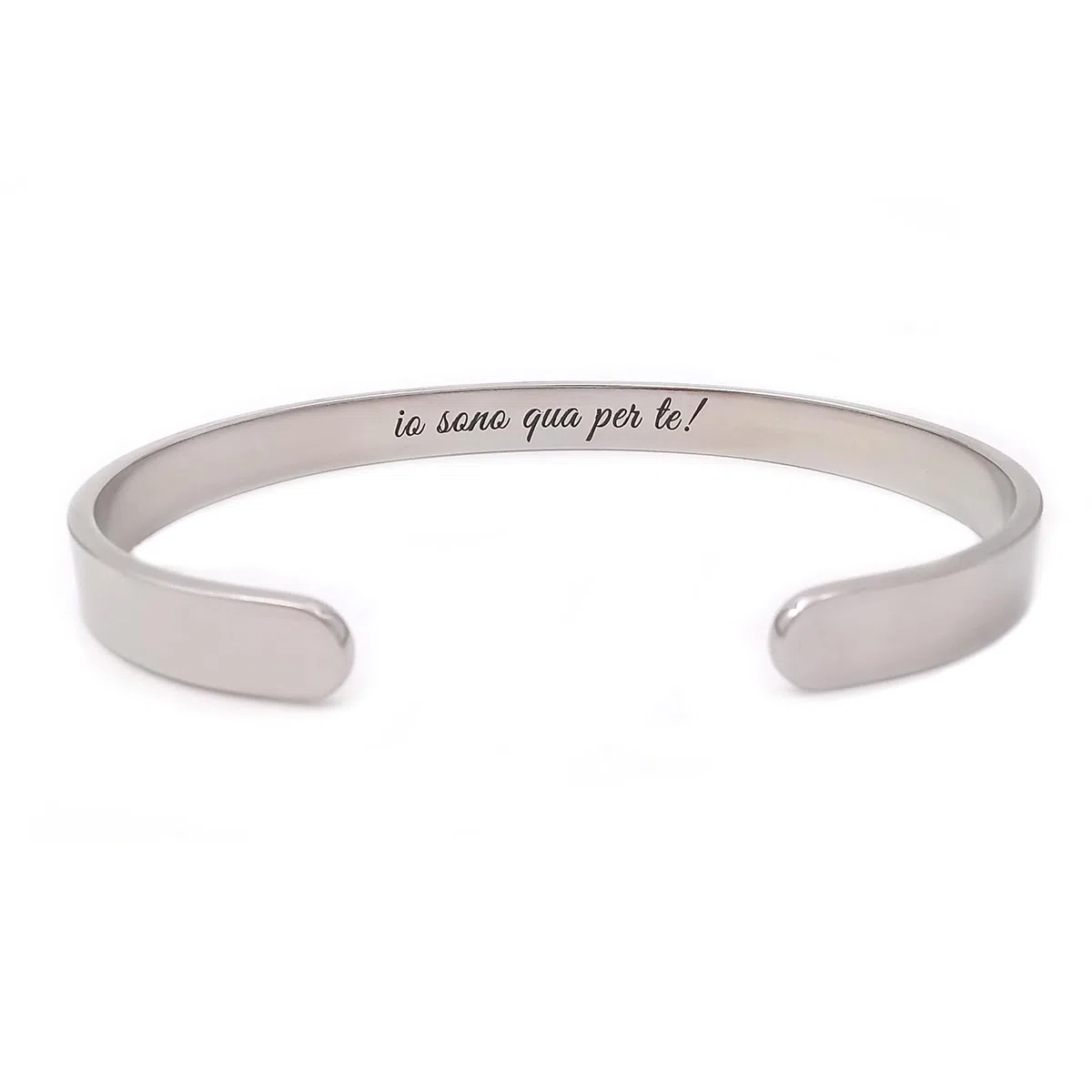 ALMENDRA Bracciale da donna uomo personalizzato con frase incisione nome rigido in acciaio personalizzabile amiche braccialetto regalo