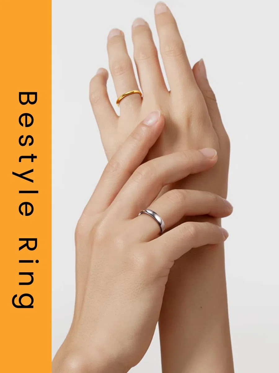 Bestyle Anello Acciaio Inossidabile Uomo Donna 2/4/6/8mm Varie Misure con Confezione Regalo