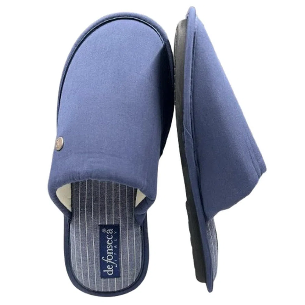 de fonseca Pantofole Uomo in Cotone, Pantofola da Camera Chiusa, Ciabatte da Casa Comode e Leggere, Stile Casual