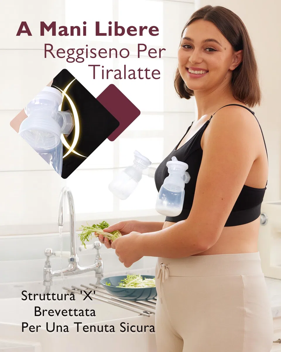 momcozy Reggiseno Allattamento a Mani Libere per Tiralatte, Reggiseno Regolabile per Sostenere Le Pompe e Allattare, Pumping & Nursing in Uno