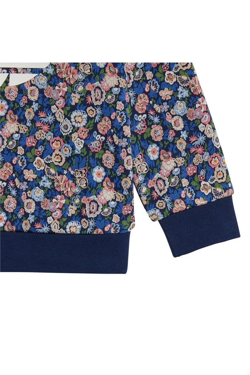 adidas Tuta Marina a Fiori Ragazza Crew