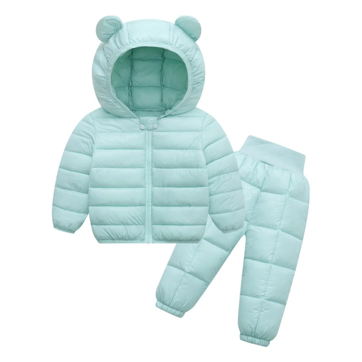 Freebily Tuta da Sci per Bambino e Ragazzo Unisex Tute da Neve Invernale Piumino Giacca con Cappuccio Giacche e Pantaloni Lunghi Elastici in Vita Snowsuit, 1-6 Anni