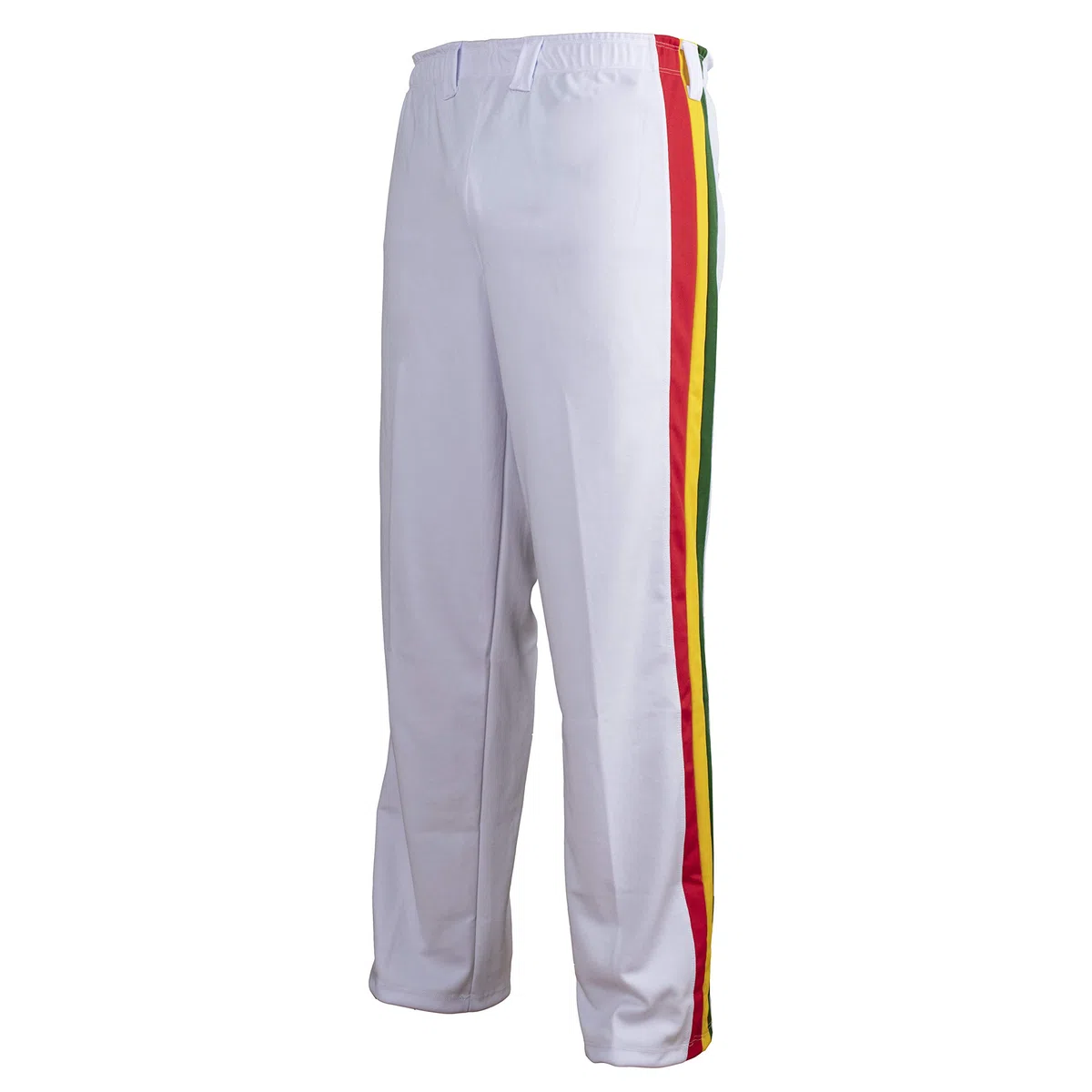 JL Sport Pantaloni Autentico Brasileiano Capoeira Arti Marziali Ragazzo (Bianco Giamaicano Reggae Theme)