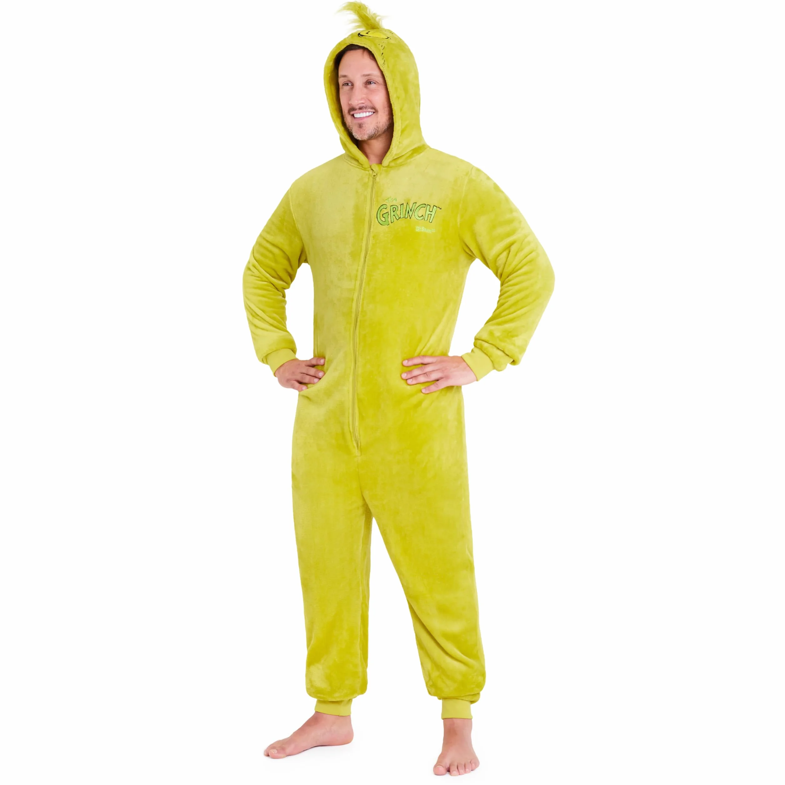 The Grinch Pigiama Intero Uomo con Cappuccio, Soffice Tuta Intera - Regalo Uomo