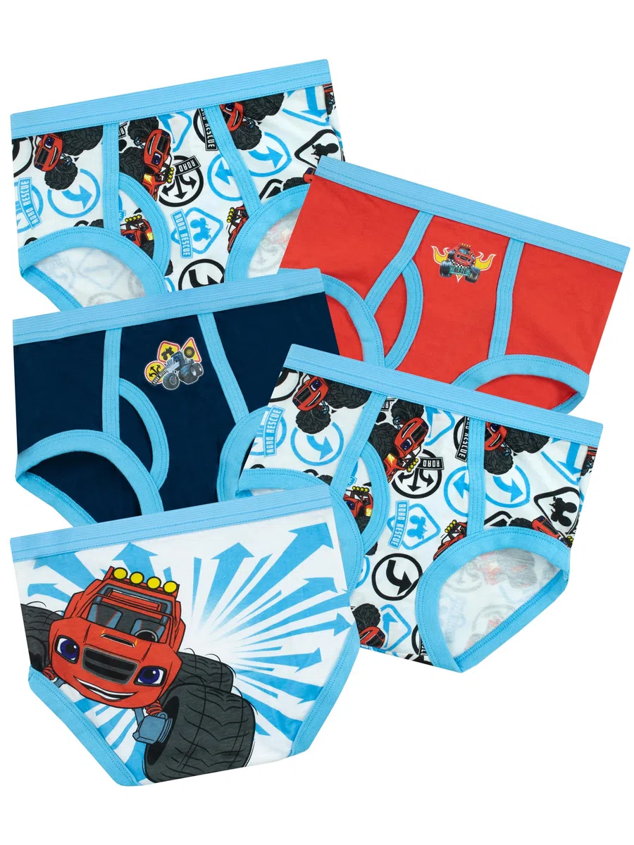 Blaze Confezione da 5 biancheria intima per ragazzi And The Monster Machines | Slip da ragazzo Monster Trucks in confezione multipla | Età da 18 mesi a 8 anni