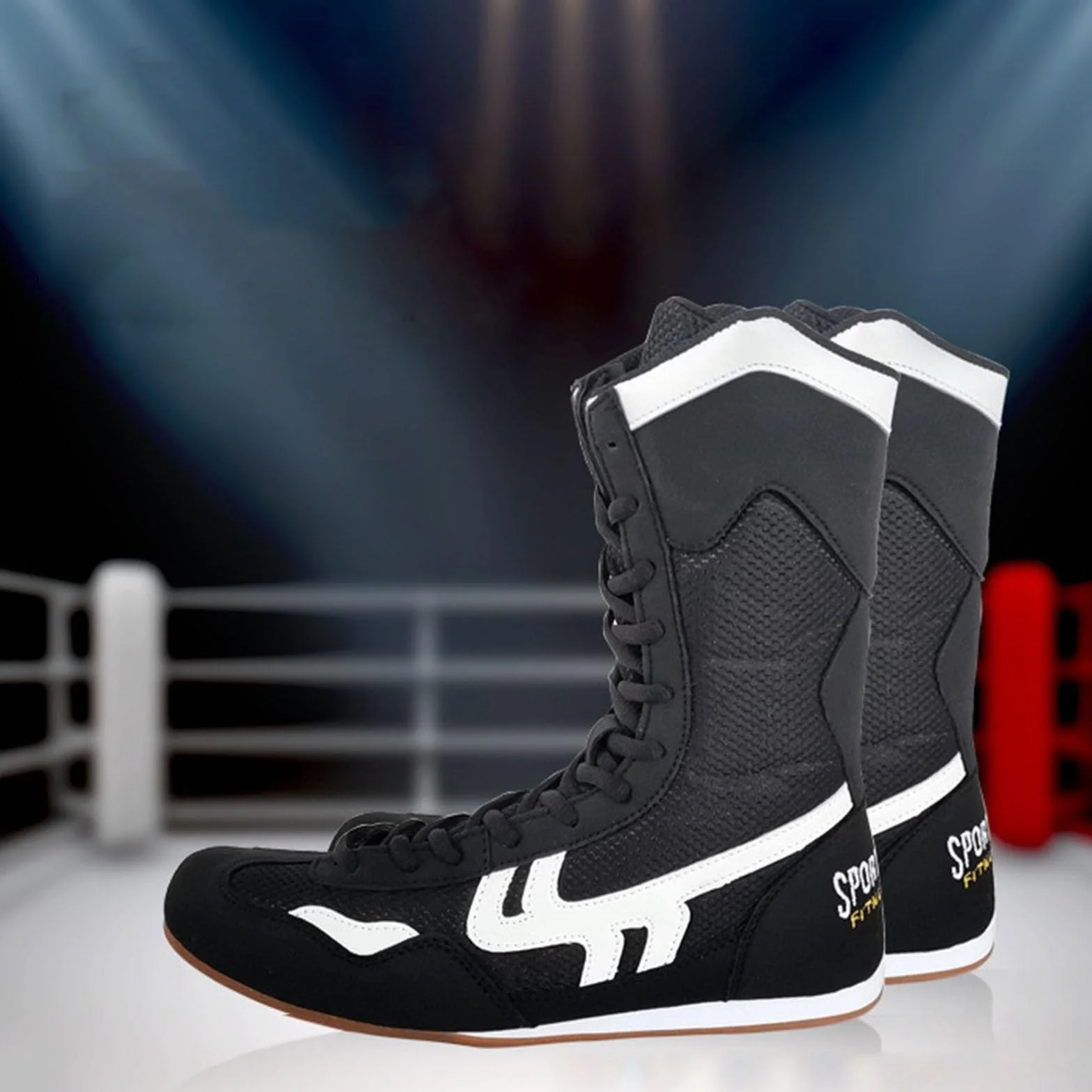 Scarpe da boxe High Top Training Wrestling Scarpe Stivali Lunghi Scarpe da Boxe Gara Formazione Sneaker Uomo 9