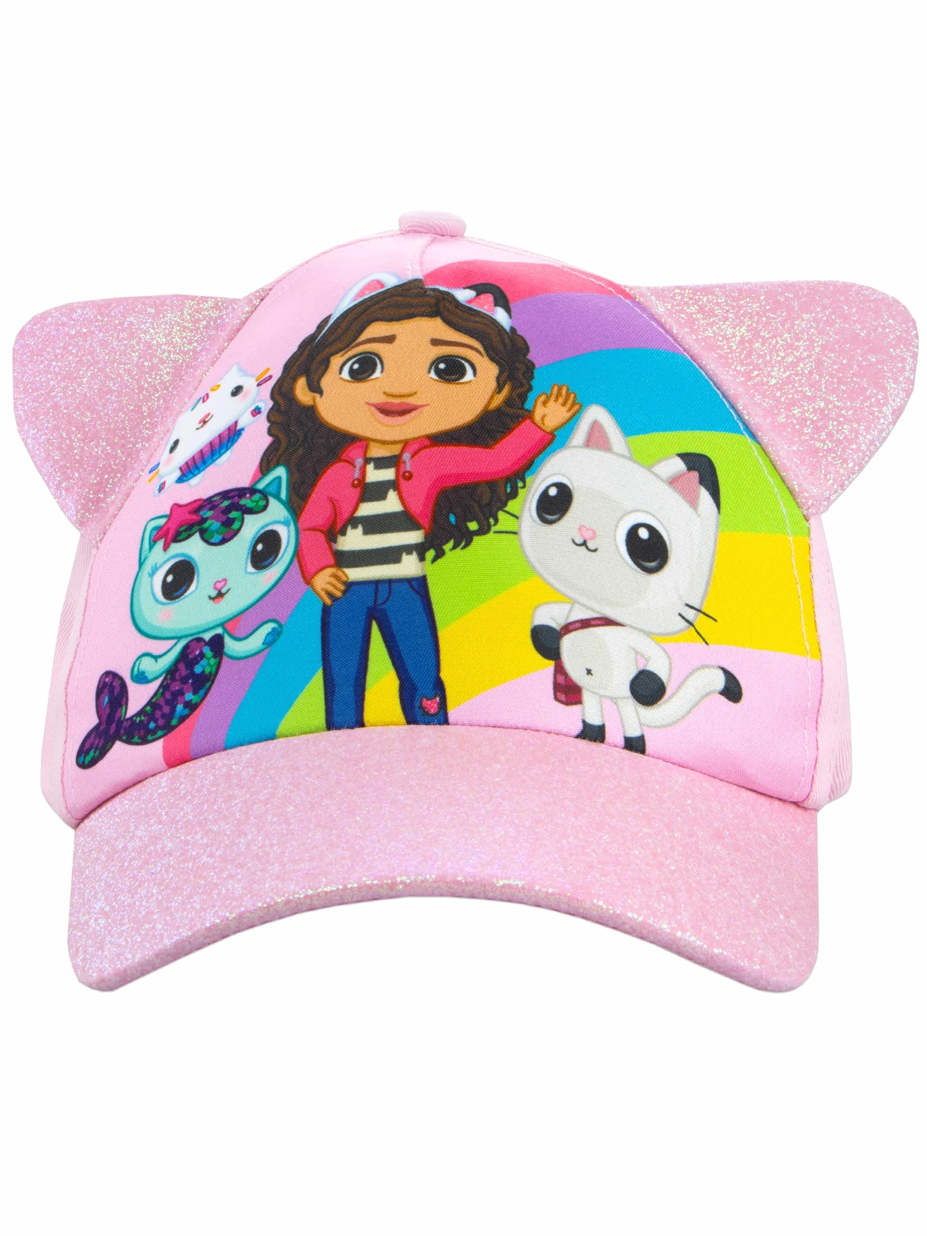 Berretto Gabby's Dollhouse | Brillantini Cappello Bambina | Orecchie 3D Cappello Mare Bambina | Cappelli Ragazza | Rosa Taglia Unica