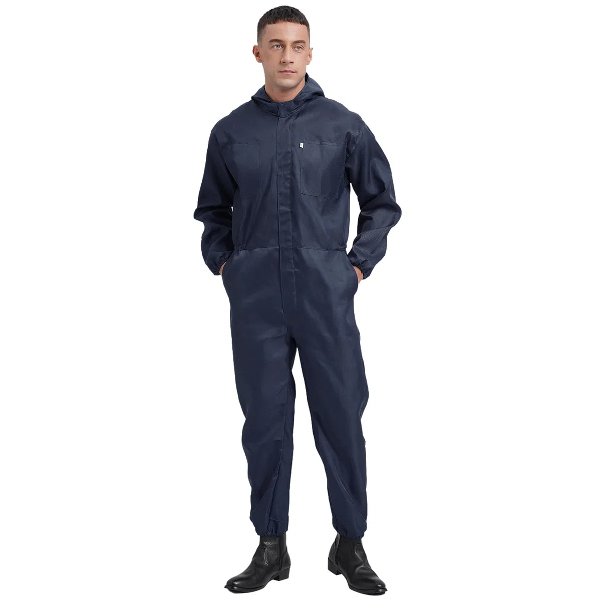 Oyolan Tuta da Lavoro Uomo Tuta Lavoro con Cerniera Multi Tasche Abbigliamento da Lavoro Meccanico S-4XL