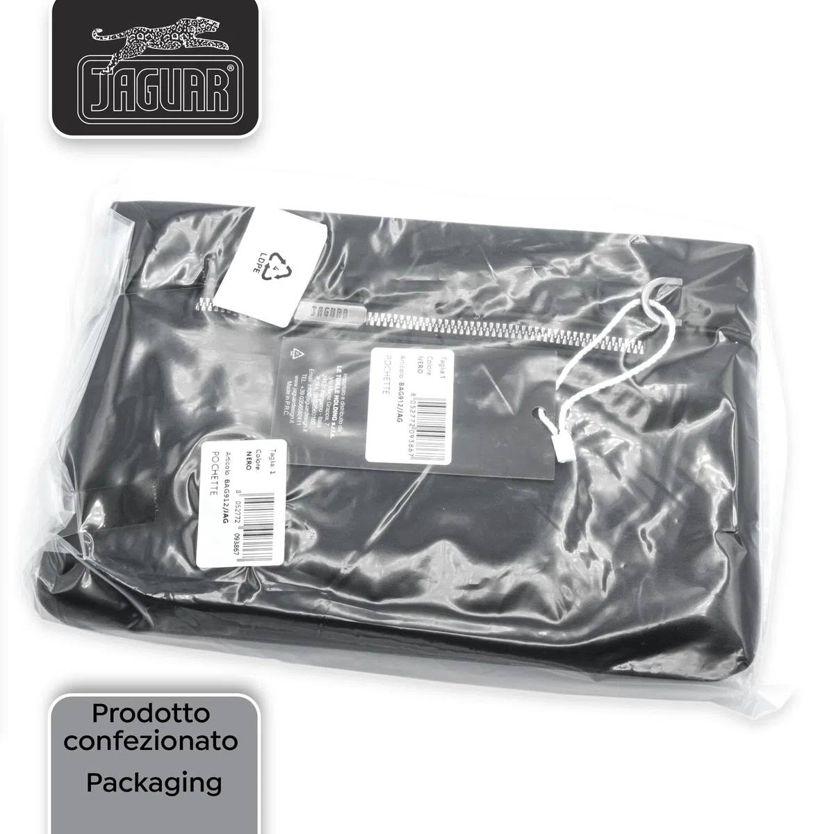 JAGUAR - Pochette Borsello Uomo a Mano in EcoPelle, Borsellino Uomo Portadocumenti con Scomparti, per Riporre Telefono, Documenti, Portafoglio, Carte e Chiavi Senza la Scomodità di Tenerli in Tasca