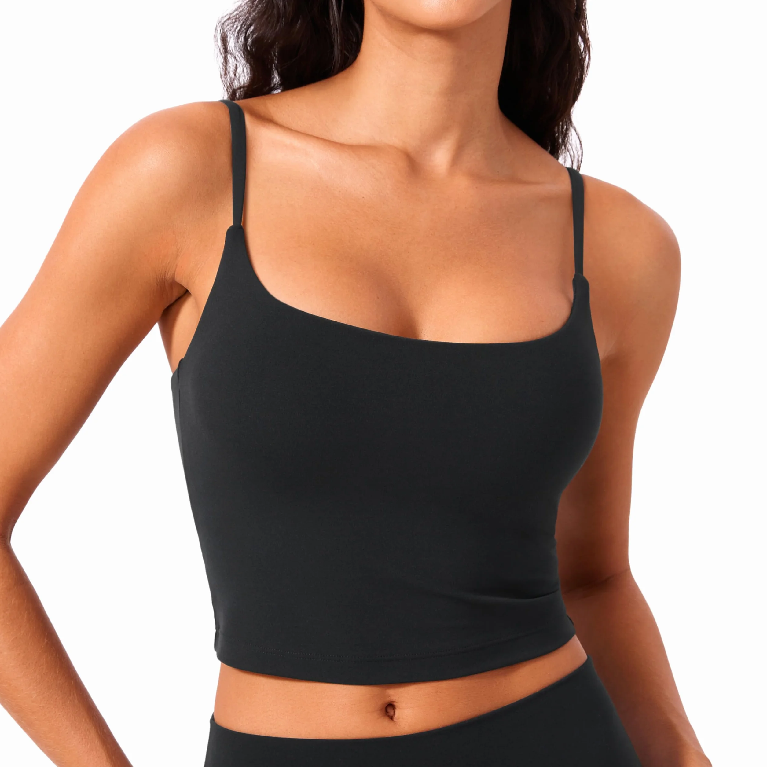 CRZ YOGA Butterlift Donna Collo Rotondo Longline Reggiseno Sportivo Schiena a U Allenamento Crop Top