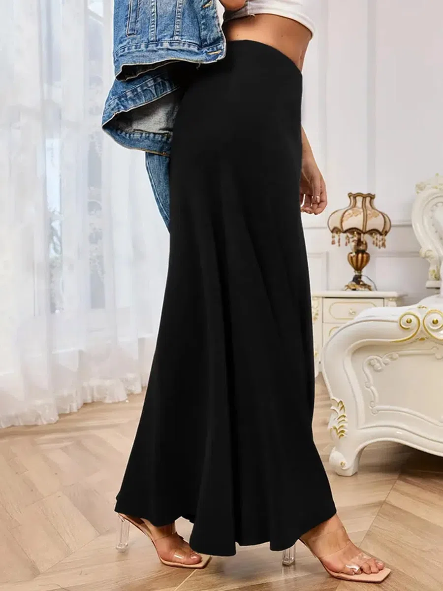Adigaber Lunga Gonna Donna Vita Alta Elasticizzata in Vita Gonna da Yoga alla Caviglia