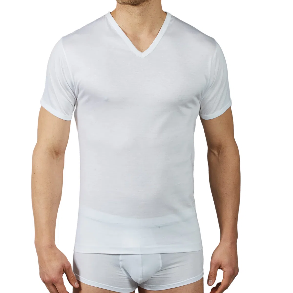 VP PINUCCIO VENEGONI Set 2 Magliette Intime Uomo Cotone Scollo a v Made in Italy t Shirt Bianche Nere Maglia Intima Scollo a v Manica Corta Bianca e Nera Canottiera Intimo Uomo v Canotta