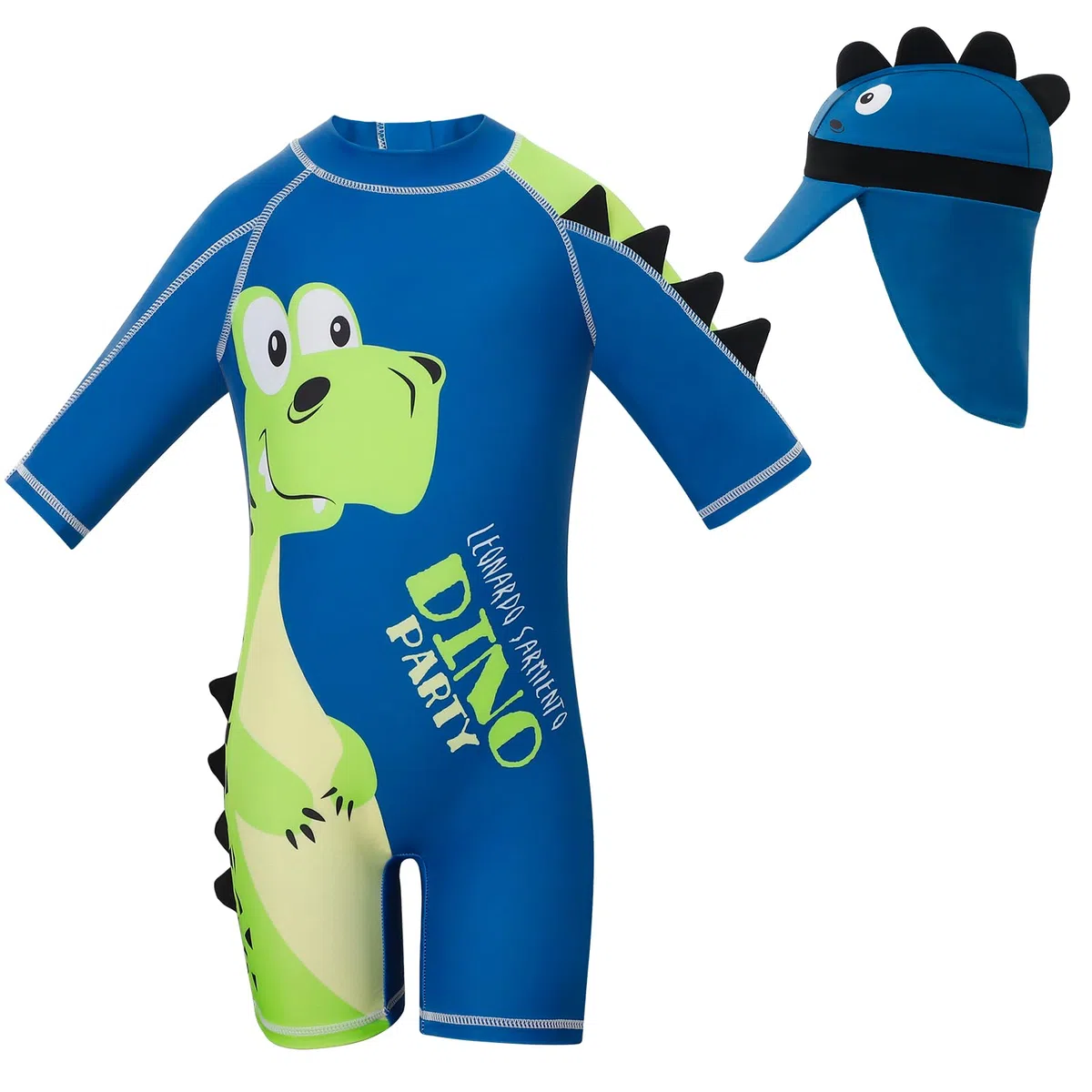1-7 Anni Costum da Bagno Intero con Cappello da Sole per Bimbo Bimba UV Costume Piscina Bambino Bambnina Chiusura Zip