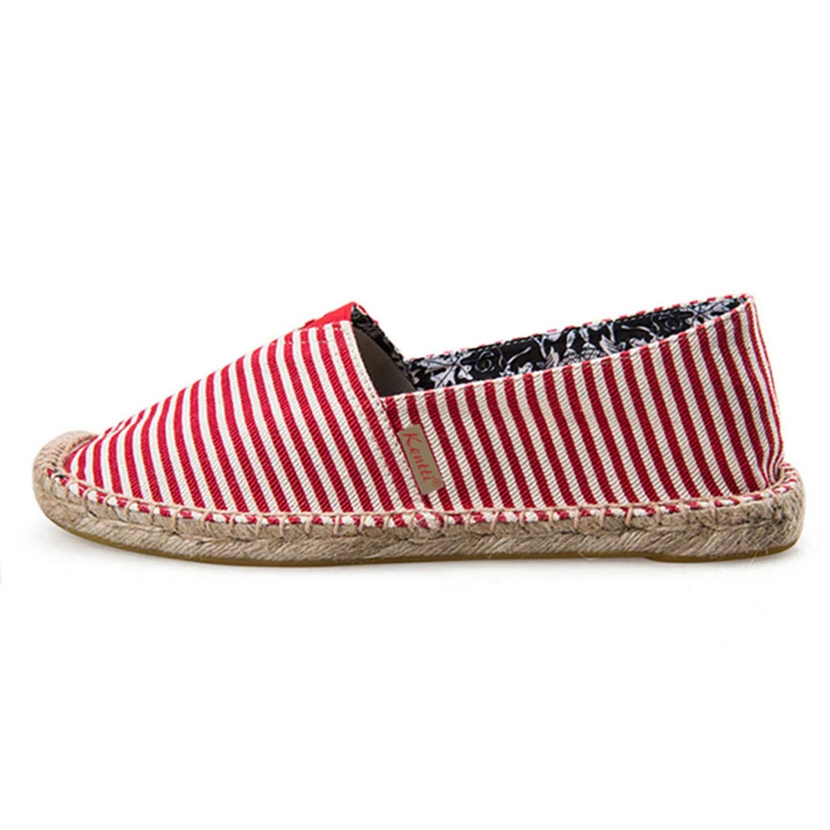 Donna Striscia Multicolore Piatto Espadrillas
