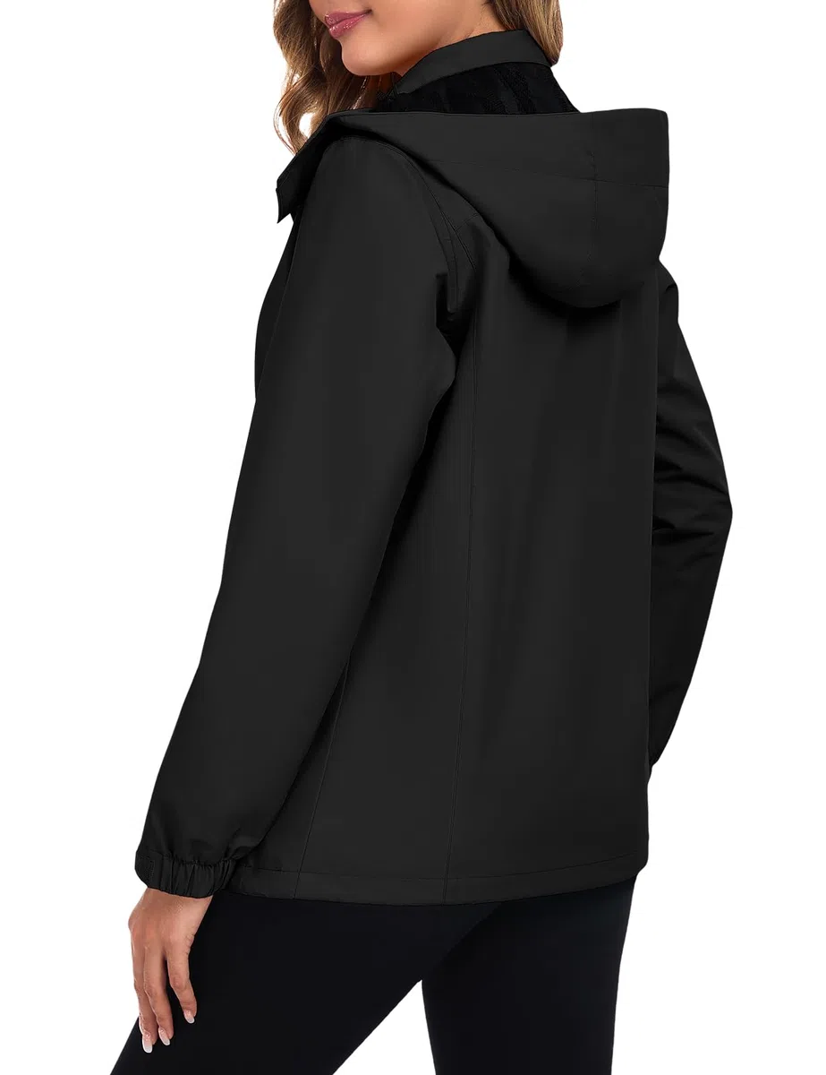 UMIPUBO Donna Giacca Impermeabile Antipioggia Softshell Giubbino Antivento Sportiva Traspirante Leggero Trekking Cappuccio Autunnale Trench Giacchetto