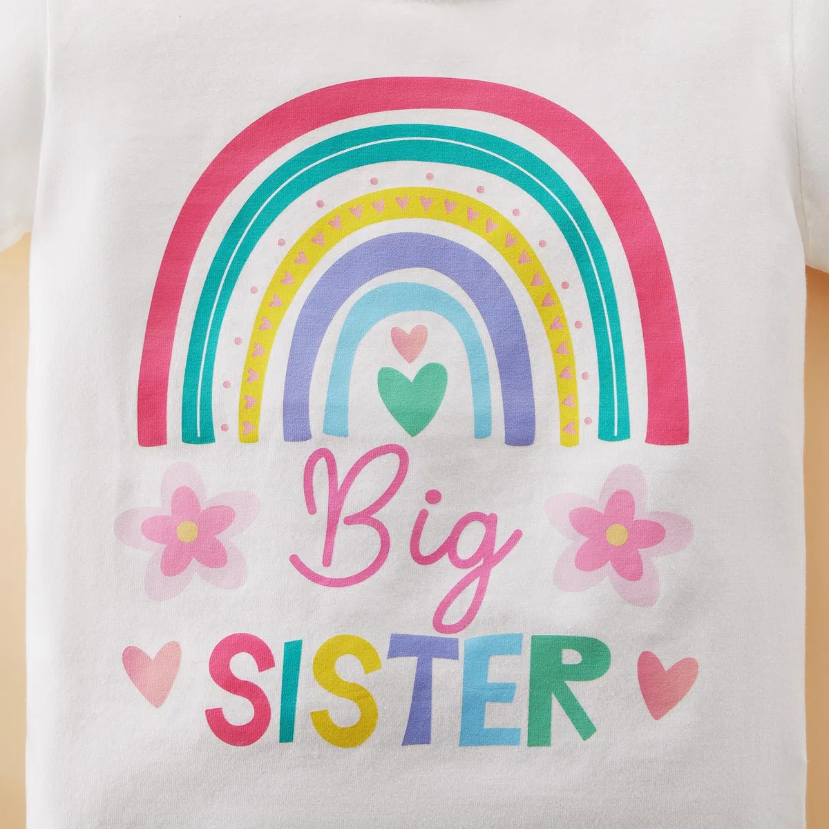 Famiglia Corrispondenza T Shirts Pagliaccetto per Grande Sorella e Sorellina, Estate Stampa Cotone Manica Corta T-shirt Pagliaccetto Tuta Tuta Tuta Un Pezzi Vestiti