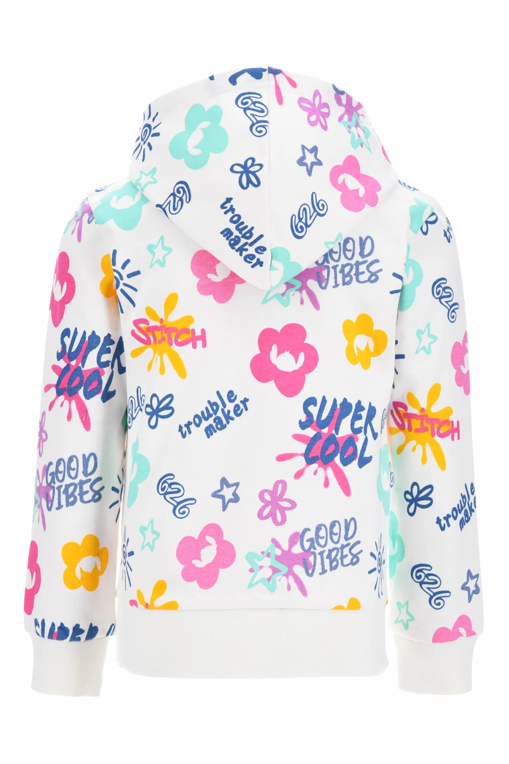 Disney Stitch Felpa per Ragazze, Maglione Motivo Stitch, Jersey Pullover con Cappuccio in Tessuto Morbido per Bambina, Taglie 3 a 8 Anni