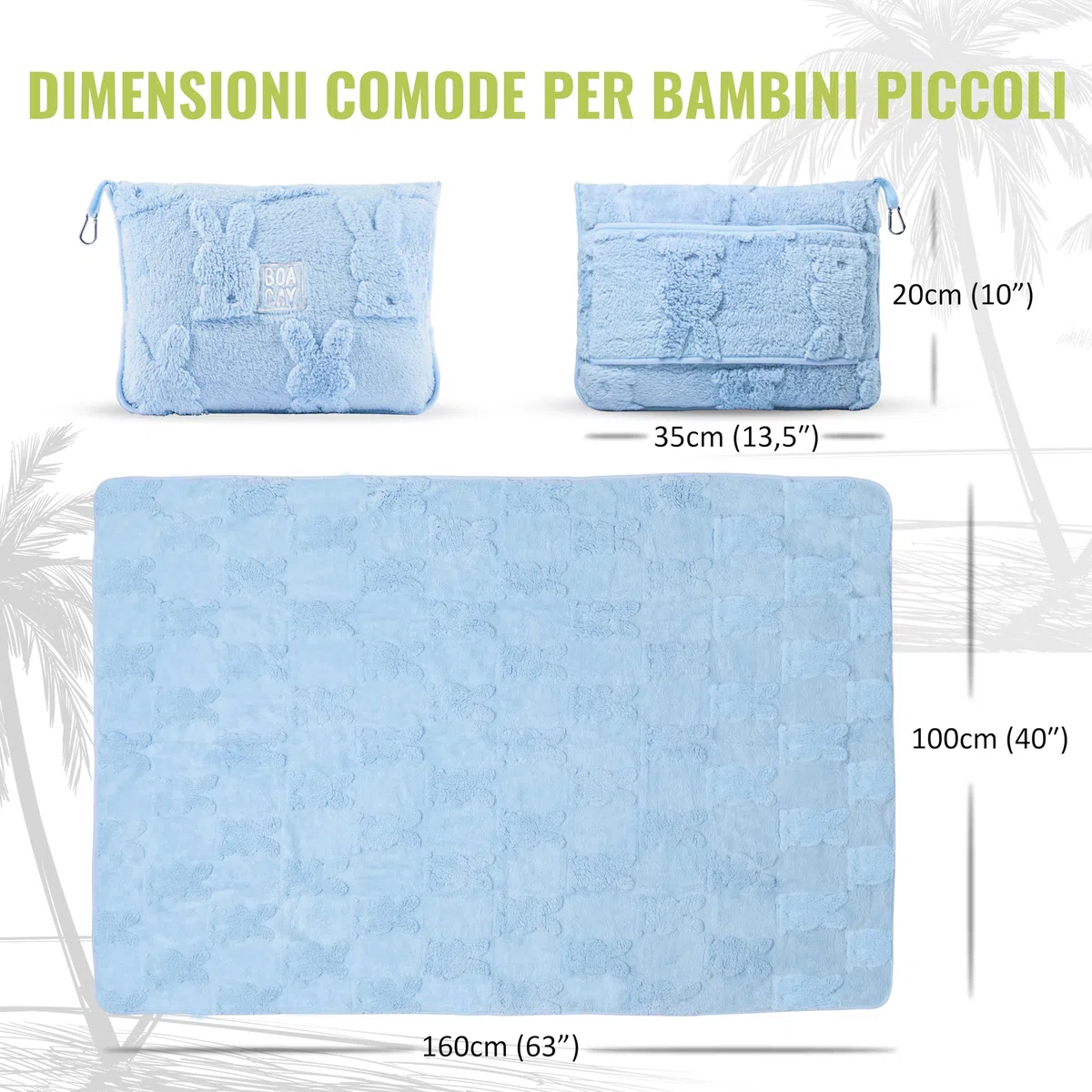 BOACAY Coperta da Viaggio per Bambini per Aereo, Auto - Coperta Plaid Morbida per Bambini per All'asilo - Cuscino per Ragazze, Ragazzi con Clip per Zaino, Manica per Bagagli