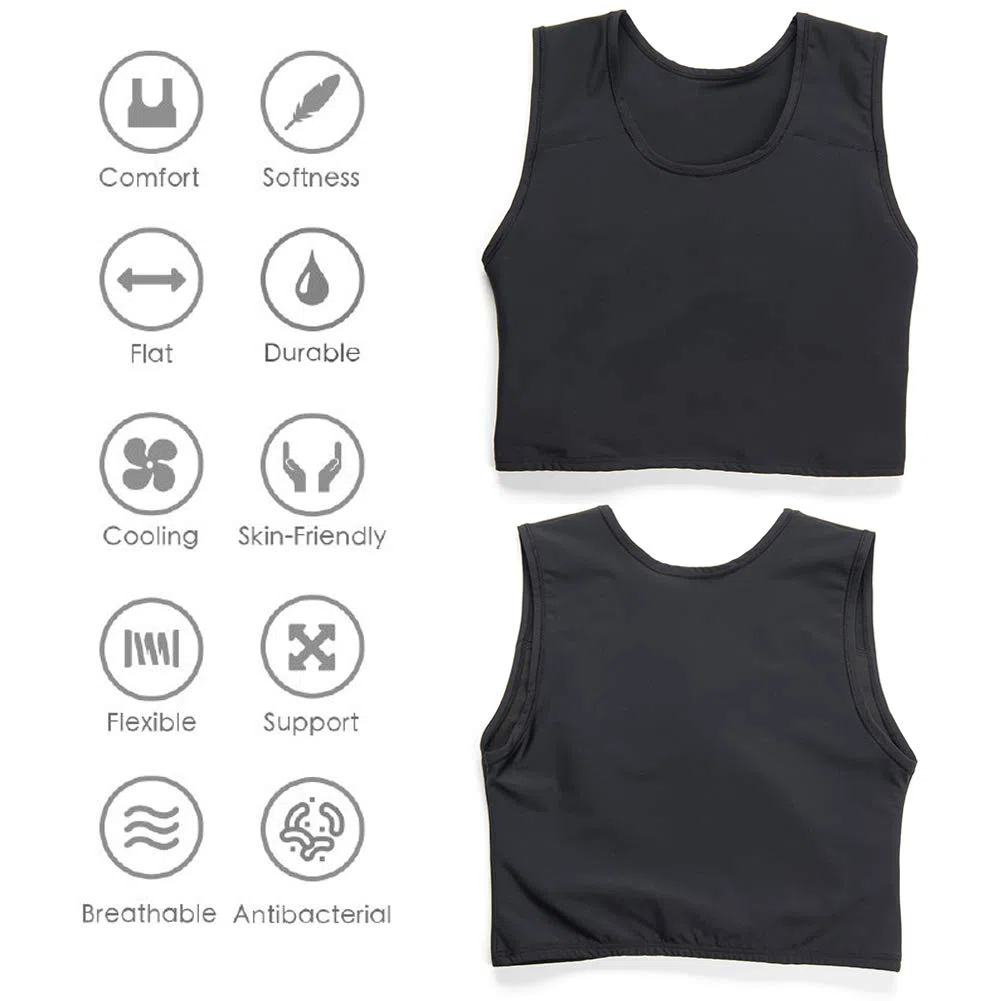 XUJI Transgender Tomboy FTM traspirante mezzo petto Binder