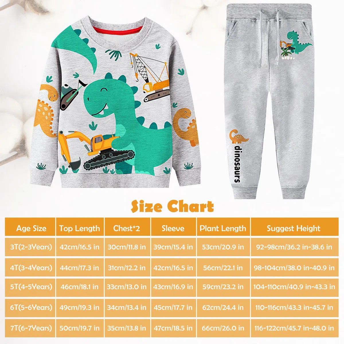 Tuta Sportiva Ragazzo Cotone Bambini Abbigliamento Sportivo Manica Lunga Maglieria Abiti Felpa Pantaloni Sweatshirt Jogging Autunno Inverno Primavera Suit Animale Stampa Bambino 2-7 Anni
