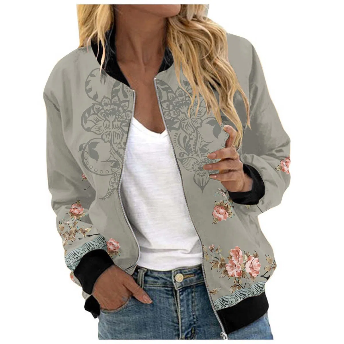 Generico Giacca Bomber Donna Primaverile,Giacca Donna Primavera,Stile retrò Classics Casual Moda Unique Giacca a Vento Leggera Giubbotto Bomber Estiva Giacca per Il Tempo Libero Giacchetto