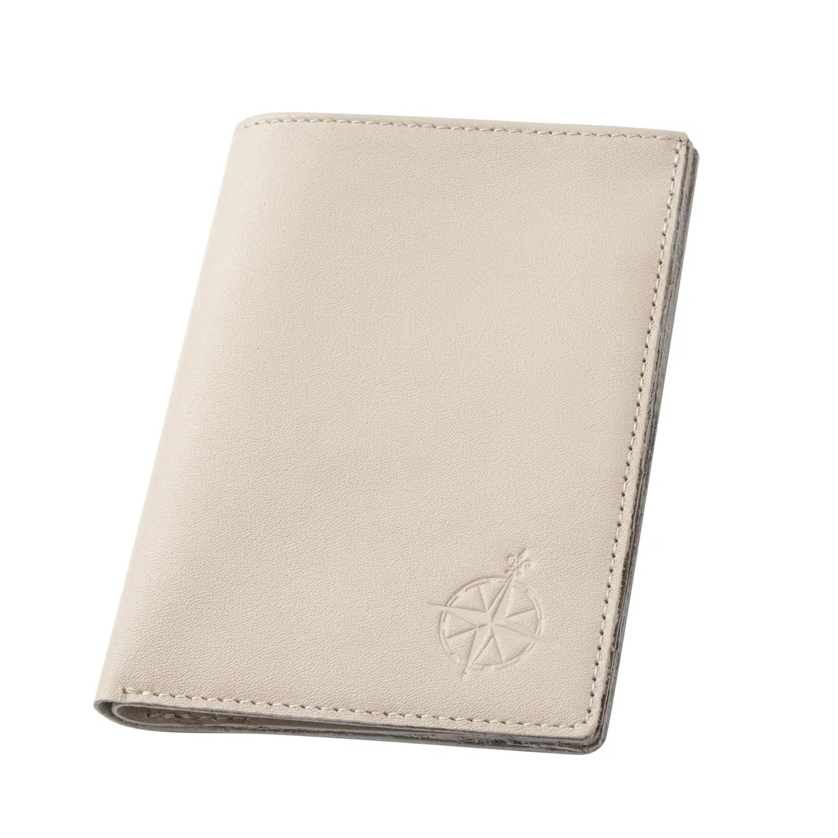 WANDERINGS Portafoglio da Viaggio in Pelle con Portapassaporto – 14 x 10 cm – Custodia in Vera Pelle con Blocco RFID per uomini e donne – Portafoglio pieghevole per passaporti – Colore Avena
