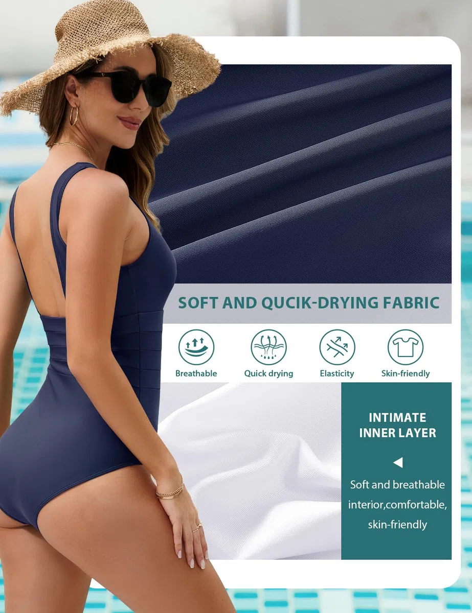 UMIPUBO Costume da Bagno Intero Donna Scollo a U Controllo della Pancia Curvy Costumi da Mare Interi Imbottito Reggiseno Push Up Bikini Un Pezzo Spiaggia Beachwear