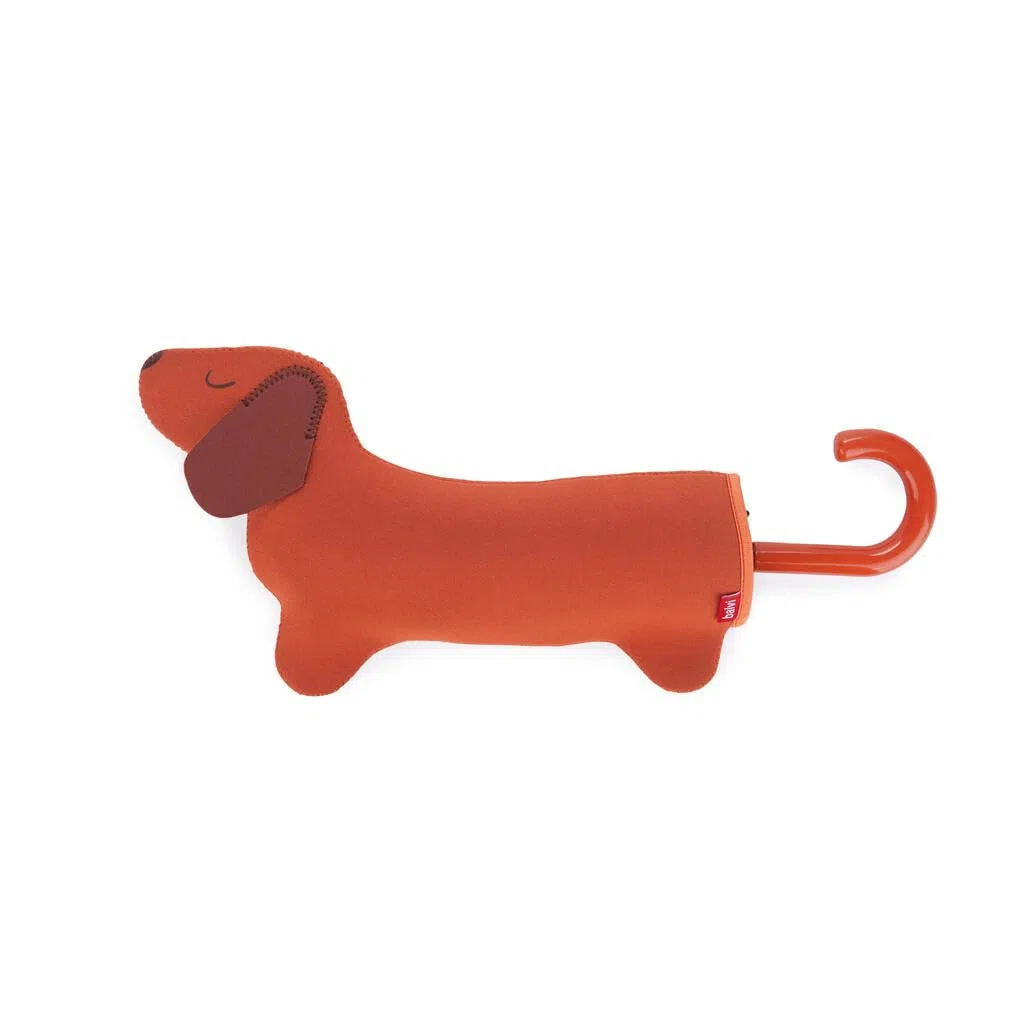 Balvi Ombrello Teckel Colore marrone Ombrello a forma di bassotto con custodia Nylon