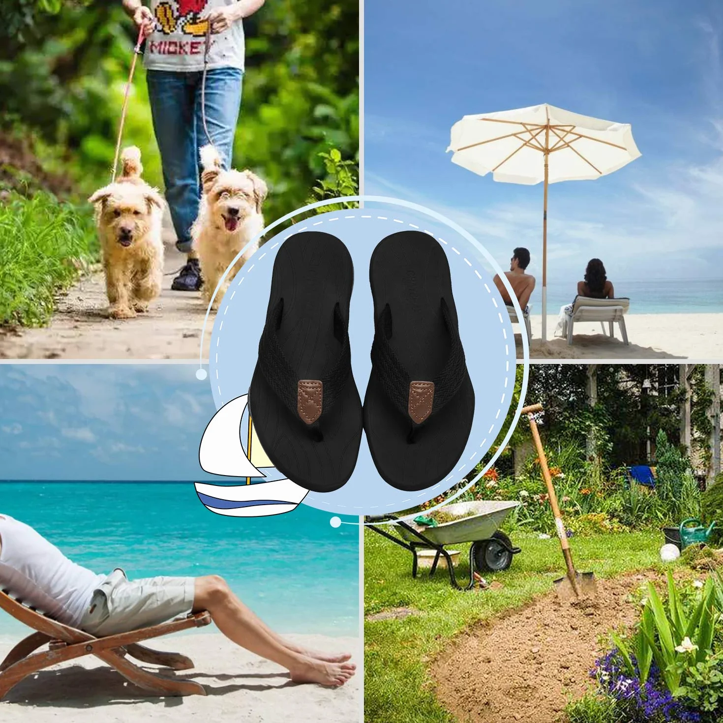 ChayChax Infradito Uomo Scarpe da Spiaggia e Piscina Sportive Beach Sandali Morbide Ciabatte Antiscivolo Pantofole con Gomma Suola