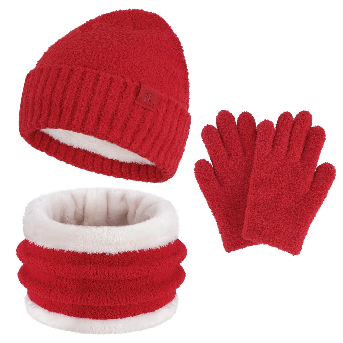 ZASFOU Bambini Cappello Invernale Sciarpa Guanti Set Microfibra Berretto Cappelli in Maglia Scaldacollo Guanto per 4 5 6 7 8 Anni Ragazzo Ragazza Regalo