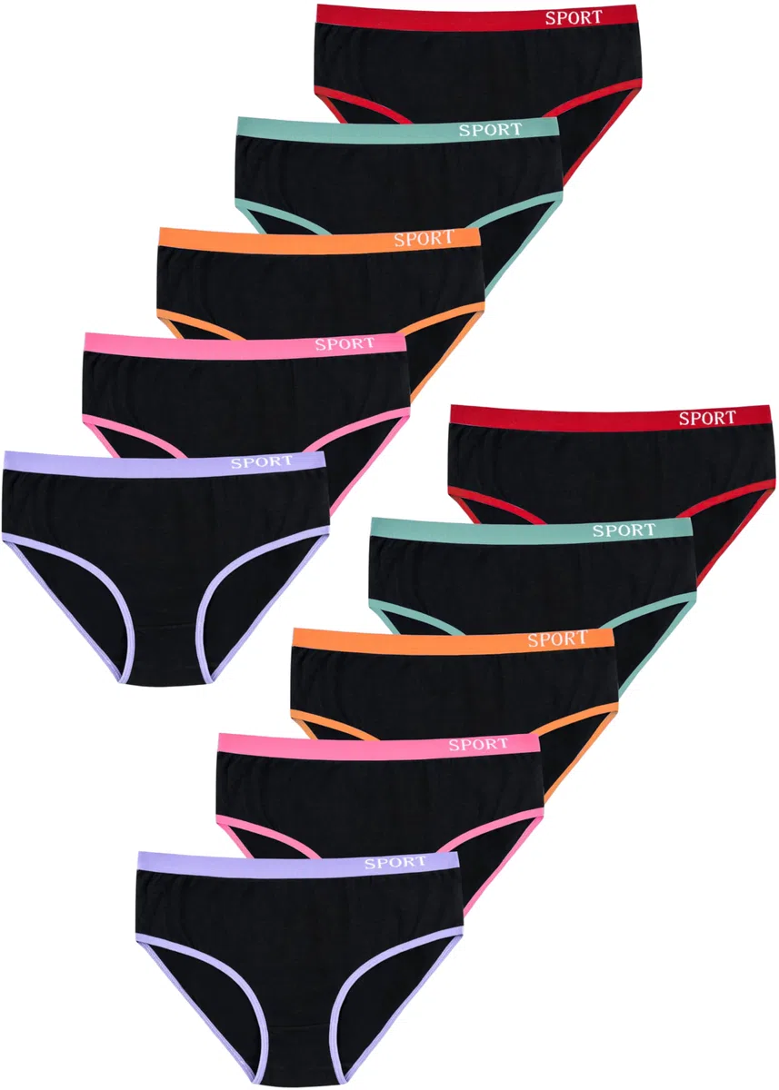 LOREZA ® 10 Slip in Cotone per Ragazze Intimo con Vari Motivi 2-15 Anni