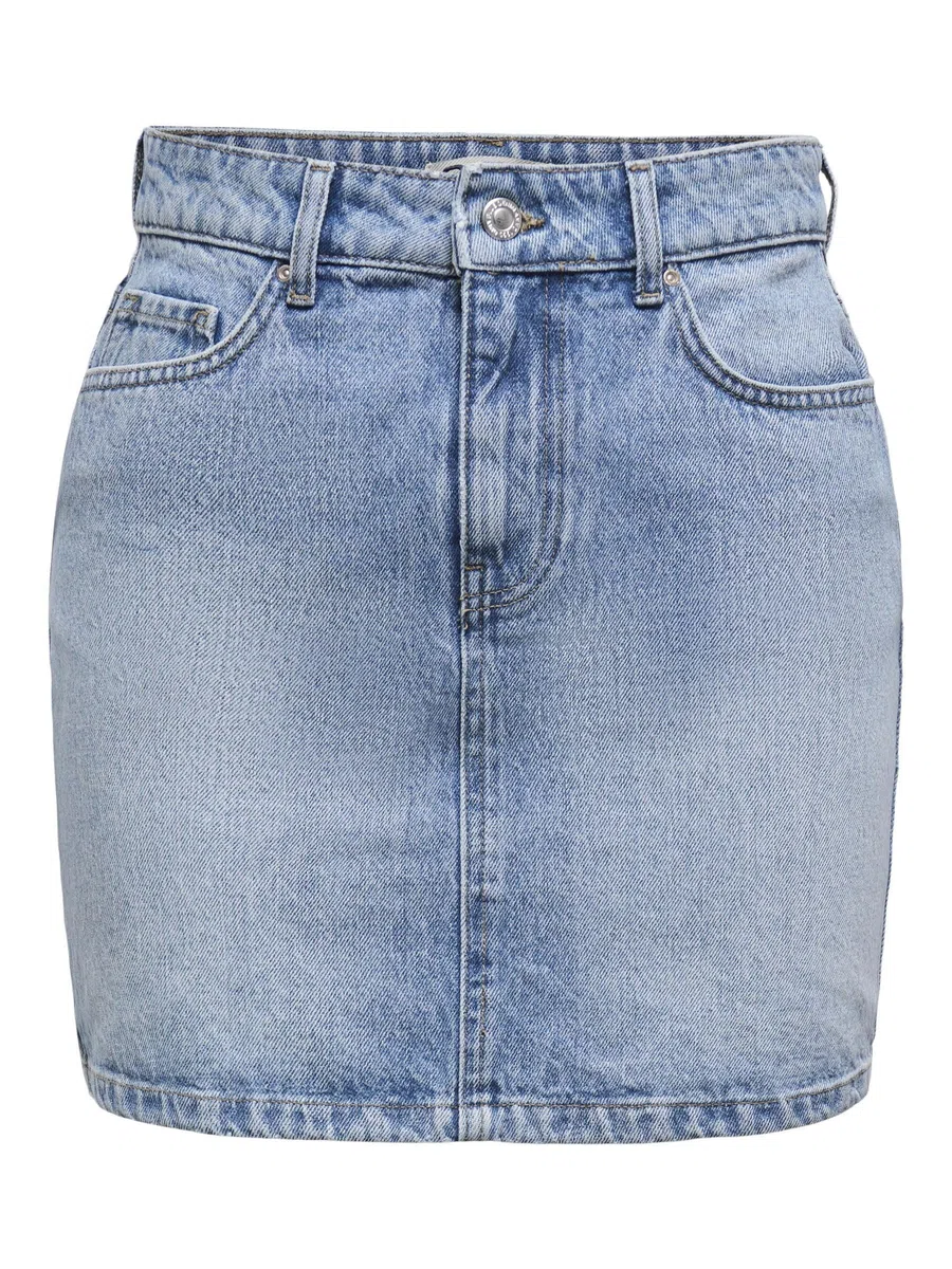 ONLY Gonna Jeans Donna con Bottone e Passanti per Cintura, Design Classico