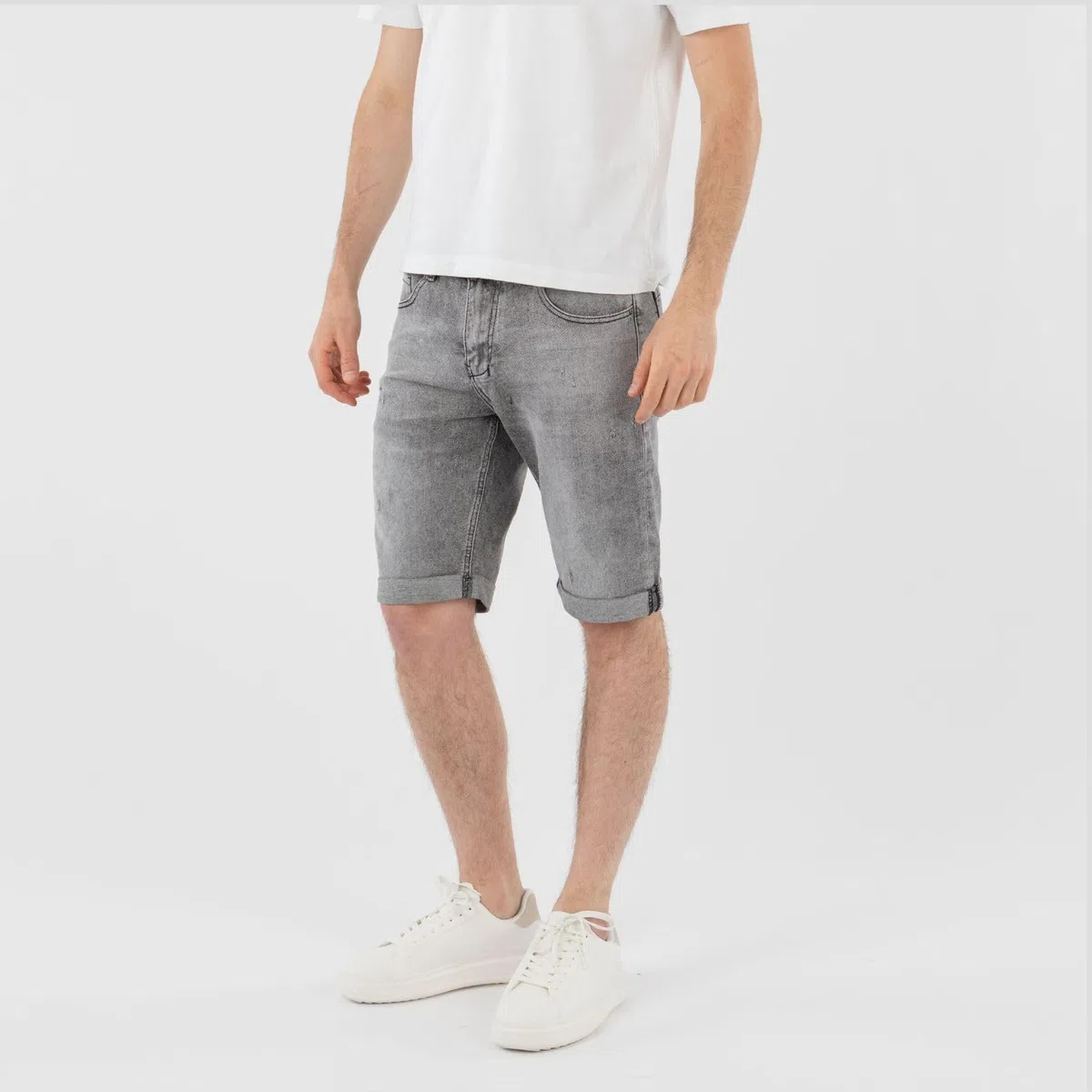 TONY BACKER - Jeans Corti Uomo, Pantaloncini Uomo Estivi, Stile Casual, Urban, Classic, Shorts Denim, Bermuda Uomo Blu, Bianco, Grigio Art. YX1707