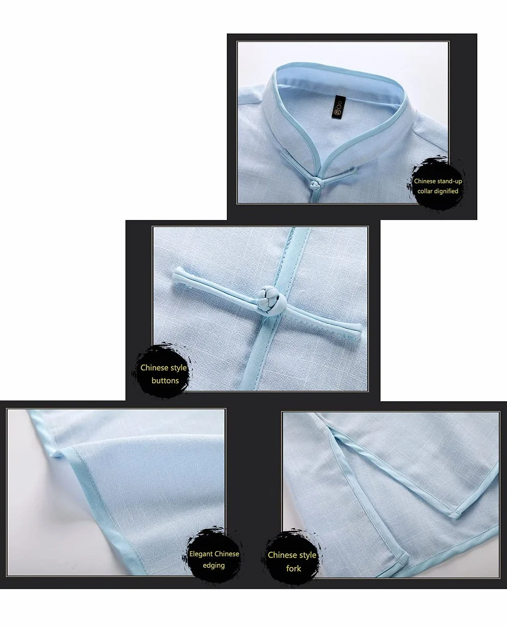Cotone e Lino Tai Chi Abbigliamento Uniforme Kung Fu Unisex Abbigliamento per Arti Marziali (Un Set)