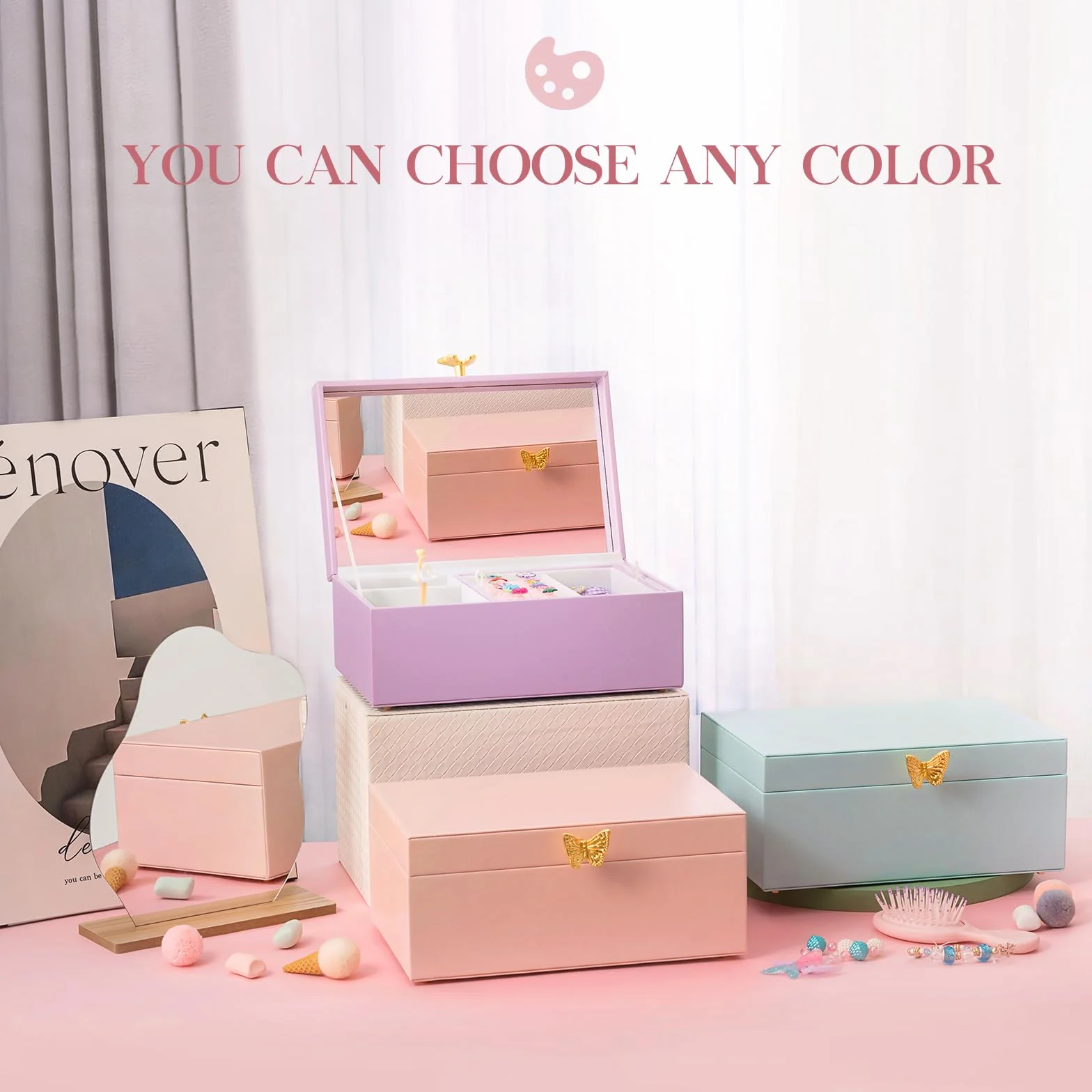 ProCase Grande Carillon Portagioie per Bambina e Ragazza, Portagioie Musicale Con Ballerina, Regalo per Bambina -Rosa