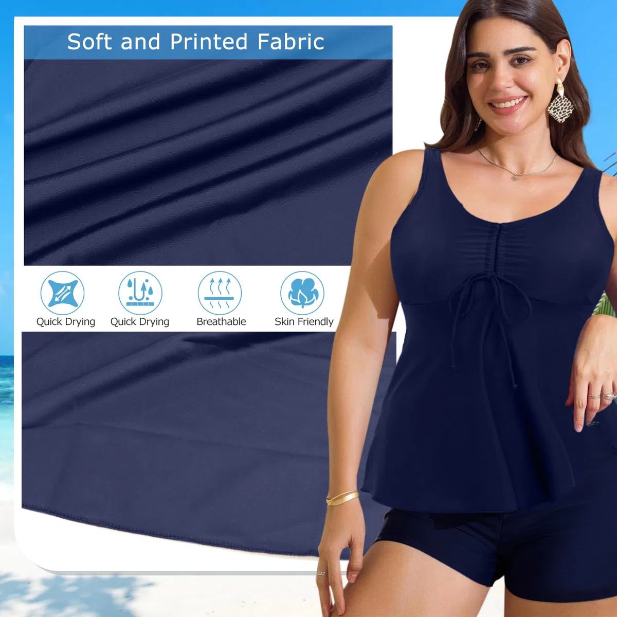 Costume da Bagno Donna Due Pezzi Tankini Donna Mare Push up Canottiera e Pantaloncini da Bagno Vita Alta Costumi Bikini per Mare Spiaggia Piscina