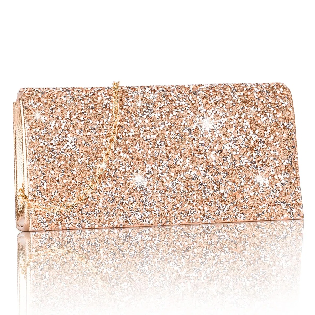 Larcenciel Pochette e clutches donna, borsa da sera con strass luccicanti con catena per matrimonio, data, festa, lavoro, viaggio